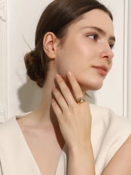 La. Muses Shining Zircon Sun Shaped Stainless Steel Women's Ring PVD Gold Plated Fashion Finger Jewelry Accessories