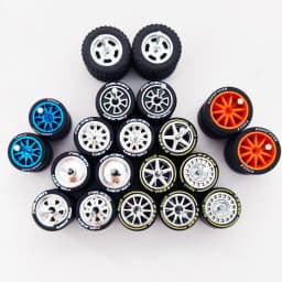 10 Sets 1/64 Alloy Car Wheels Pack Tires Diameter 9.8mm/11mm/12mm/13mm/14mm for Hot Wheel/Matchbox/Domeka/Tomy 1:64 Car Model