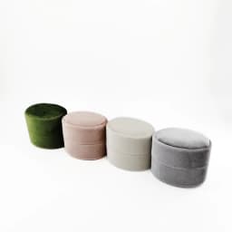 Flannel Jewelry Box Oval Ring Box Simple and Exquisite Velvet Jewelry Box Double Rings Box for Wedding Gift Wrap Packaging