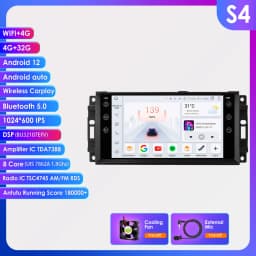 Hizpo 7" Android 13 for Jeep Cherokee Compass Commander Wrangler 300C Caliber Liberty Car Radio Stereo 4G+WIFI AI Voice GPS Navi