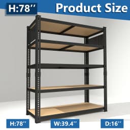 Heavy-Duty 5-Tier Adjustable Metal Shelving Unit with Pegboard Panel System - Capacity Suitable for Basement, Garage, Warehouse