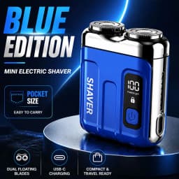 Mini Electric Rotary Shaver for Men USB Rechargeable 3D Floating Blade Washable Beard Razor for Home Travel