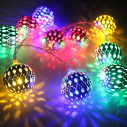 3M 5M 10M Moroccan Silver Metal Balls LED Fairy String Lights Battery USB Operated Wedding Christmas Outdoor Room Garland Deco