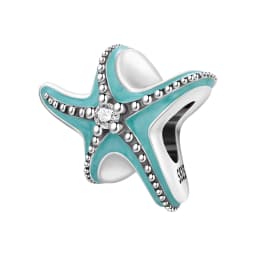 Blue Charm 925 Sterling Silver Ocean Pearls Betta Fish Pendant Birthday Party Gift for Women Bracelet Necklace DIY Beads Jewelry