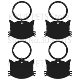 10Pcs Customizable Cute Pet Stainless Steel Tag Key Ring Pendant Charm Anti-Lost Collar Accessories