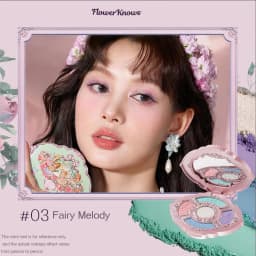 Flower Knows Midsummer Fairytales Embossed Five Color Pressed Glitter Eye Shadow Natural Shimmer Pigment Eye Shadow Pallete