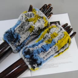 Hot Sale Winter Women Natural Real Rex Rabbit Fur Gloves Good Elastic Knitted Rabbit Fur Mittens Lady Real Rex Rabbit Fur Gloves
