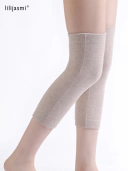 100% Wool Unisex Knee Sleeve Solid Winter Coldproof Warm Knees Men Knitted High Kneecap Knee Protectors Leg Warmers Women Autumn
