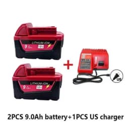 M18 For Milwaukee 18V Power Tool Battery, Charger BR XC M18B5 48-11-1860, Built-in 18650 Power Tool Battery 6.0Ah/9.0Ah/12.0Ah