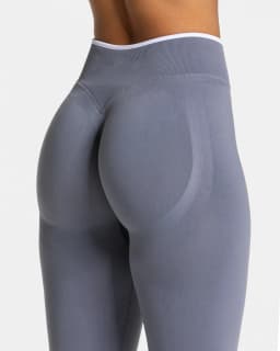 Women Solid Color Seamless Leggings White Edge Waist Tight High Waist Hip Lifting Yoga pants 2026New