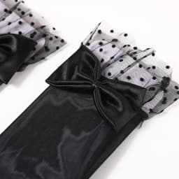 26CM Women Sexy Mesh Thin Bow Gloves Breathable Elasticity Bow Dot Cute Lovely Sweety Banquet Stage Performance Wedding