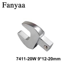 Fanyaa Square Drive 9x12 Open End Wrench Interchangeable Torque Head, Individual Crowfoot Wrench Full Polish 7-19mm