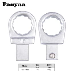 Fanyaa Bolt Nut Torque Spanner Plum Head 9*12mm Drive Square End Plum Ring Diameter 7-38mm Wrench Replacement Head Part