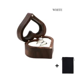 1PCS Free Engraving Custom Love Heart Shaped Walnut Wood Ring Box for Wedding Ceremony Jewelry Box Storage Proposal Wedding Gift