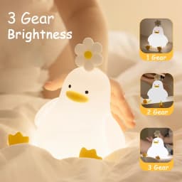 LED Night Light Cute Duck Cartoon Animals Silicone Lamp for Children Kid Touch Sensor Timing USB Rechargeable for Birthday Gifts