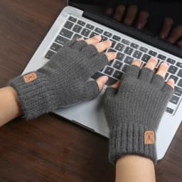 Winter Knitted Thick Thermal Half Finger Gloves Women Men Outdoor Warm Cycling Driving Fingerless Glove Touchscreen Mittens
