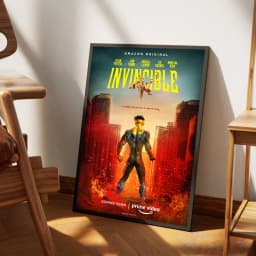 I-Invincible Cartoon Self-adhesive Art Poster Fancy Wall Sticker for Living Room Bar Decoration Vintage Decorative Painting