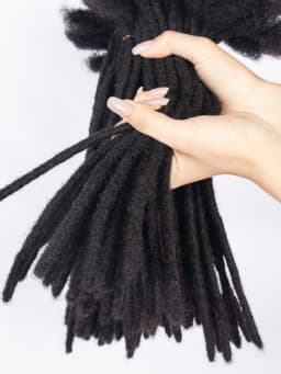 6-20 Inch 100% Human Hair Inter Loc Extensions 0.6cm Width Full Handmade Dreadlock Extensions for Men Women Kids Can Be Dye