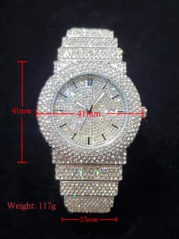 Luxury Watches For Men Full Diamond Iced Hip Hop Stylish Quartz Watch For Male Waterproof Calendar Men's Wristwatches Gift New