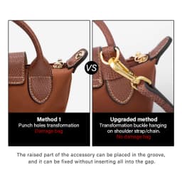 CRAZYSMITH Bag Transformation Bag Accessories for Longchamp Mini Bag Straps Punch-free Genuine Leather Shoulder Strap Crossbody