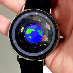 Quartz Watch Creative Content Watches UFO Design Rocket Around Earth Watch with Silicone Strap