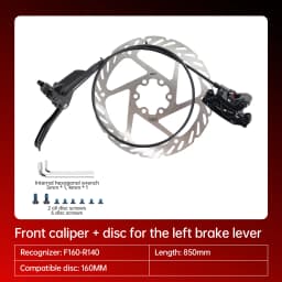 TESNO M500 2-Piston MTB Hydraulic Disc Brake Set Aluminum Alloy Front And Rear Bicycle Brakes with Silicone Protective Covers
