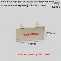 50-100PCS Laser YOUR NAME 45*13MM Metal Label Long Rectangle Purses Label Tags Metal Logo For DIY Handbag Bags Metal Labels