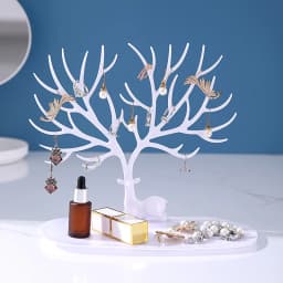 Jewelry Display Stand Tray Tree Storage Racks Earrings Necklaces Rings Jewelry Boxes Case Desktop Organizer Holder Make Up Decor