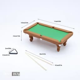 Miniature Pool Table 112 Scale Furniture Kit 1 Set Dollhouse Billiard Model with Cue Rack for DIY Mini Game Room Decor