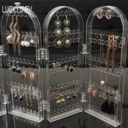 Clear 120/180/240/360 holes Plastic Earrings Studs Display Rack Folding Screen Earring Jewelry Display Holder Storage For Stud