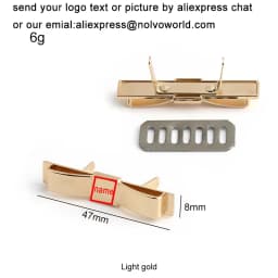 50-100PCS Laser YOUR NAME 45*13MM Metal Label Long Rectangle Purses Label Tags Metal Logo For DIY Handbag Bags Metal Labels