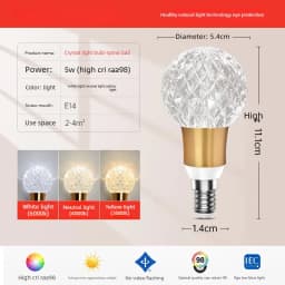 Modern Acrylic Diamond-Cut E27 E14 LED Bulb Chandelier Warm White Light cold 4000k Plug-in Hanging Lamp for Living Room Decor