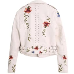 Spring Autumn PU Leather Jacket Women Motorcycle Embroidered Rivet Blazer Outerwear Coats