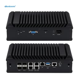 Mini PC Q20300G9 CPU Atom C3000, 4x 10G SFP+, 5x 2.5G LAN, Barebone Support 2x DDR4 RAM, 2x NVMe SSD, 2x HDD, Firewall Router