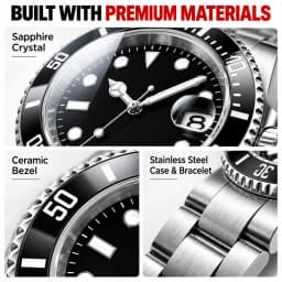 CORGEUT Custom Logo Automatic Watch Men NH35 Miyota Sapphire Crystal Ceramic Bezel 100M Waterproof Luminous Steel Wristwatch