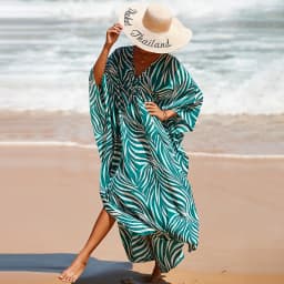 Plus Size Kaftan Dresses for Women Wave Neck Swimsuit Cover Up Caftan Dress Plus Size Oversized Long Beach Dress