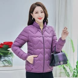 Slimming Short down Cotton Jacket for Mom Autumn Winter Fashionable Lightweight Elderly Women's Clothing Large Size Coat