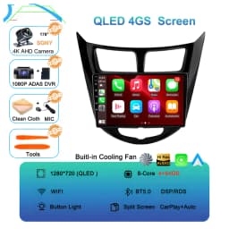 Android 16 Car Radio for Hyundai Solaris Verna Accent 1 2010 - 2016 Multimedia Video Player 2 Din DVD Head Unit Carplay GPS FM