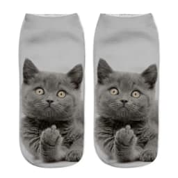 Cute Cat Face Low Ankle Socks For Women Colorful And Fun Cartoon Print With Multiple Kittens New Arrival