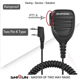 Baofeng UV-13Pro Waterproof Microphone Shoulder Speaker UV-9R PRO 2 Pins for Walkie UV-5R/UV-82/UV-16/TH UV8000D Two Way Radio
