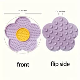 Lovely Flower Lick Mat for Dogs Cats Slow Food Plate Slow Feeder Non-Slip Suction Cups Silicone Dog Pet Slow Food Licking Pad