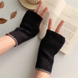 Korean Solid Color Half Finger Gloves Unisex Winter Knitted Gloves Women's Faux Cashmere Warm Gloves Hand Wrist Warmer Mittens