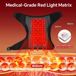 Cordless Red Light Electric Heating Vibration Massage Pad Infrared Shoulder Massager Hot Compress Belt for Relaxation