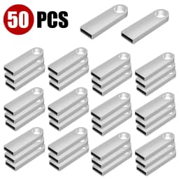 10/50/100 Pcs Free Custom Logo Metal USB Flash Drive 64GB 32GB 8GB 4GB Memory Flash USB Stick Pen Drive 128MB 512MB PenDrive 2.0