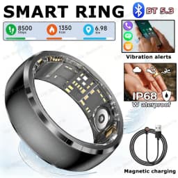 New Incoming Call Vibration Reminder Smart Ring 2026 Gesture Control Messages Alarms Health Monitor Sports Smartring Men Women