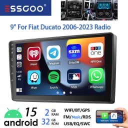 ESSGOO 9" Android 15 4+64G Car Stereo Radio For Fiat Ducato/Peugeot Boxer/Citro Carplay Android Auto GPS Navi FM RDS WiFi BT SWC