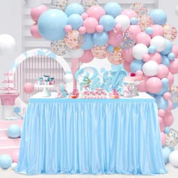 Polyester Table Skirt for Rectangle Tables Wrinkle Resistant Pleated Ruffle Table Cloth for Banquet, Wedding, Gift Dining Table