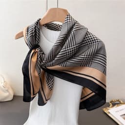New cartoon emulated silk printed silk scarf shawl neck protection scarf decorative luxury women's scarf