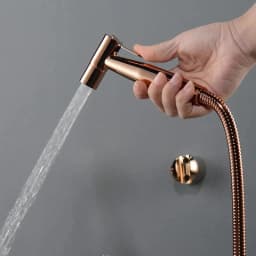 Toilet Bidet Sprayer & Hose & Support Set Brushed Gold Handheld Bidet Tap Shower Head, Rose Gold, Gun Metal Grey Shattf