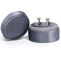 Velvet Double Ring Oval Pink Box Holder For Earring Jewelry Organizer Storage Wedding Ceremony Engagement Display Case Stand
